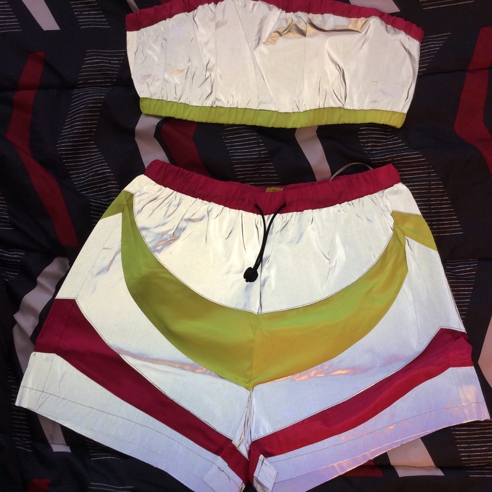 Neon reflective short set - Picture 2 of 4